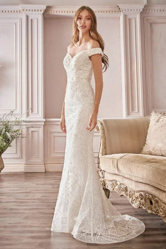 Don’t Miss Out Cinderella Divine Bridal - CD929 Beaded Lace Off Shoulder Bridal Dress Don’t Miss Out Cinderella Divine Bridal - CD929 Beaded Lace Off Shoulder Bridal Dress