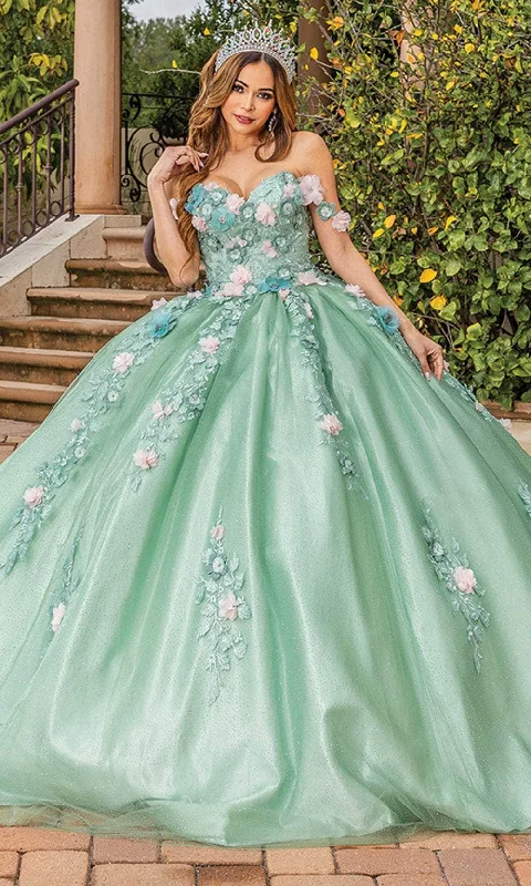 YEAR-End Clearance Dancing Queen 1828 - Draped Sleeve Embroidered Ballgown