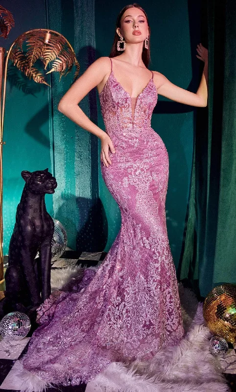 Major Savings Ladivine CC2189 - Embellished V-Neck Prom Dress
