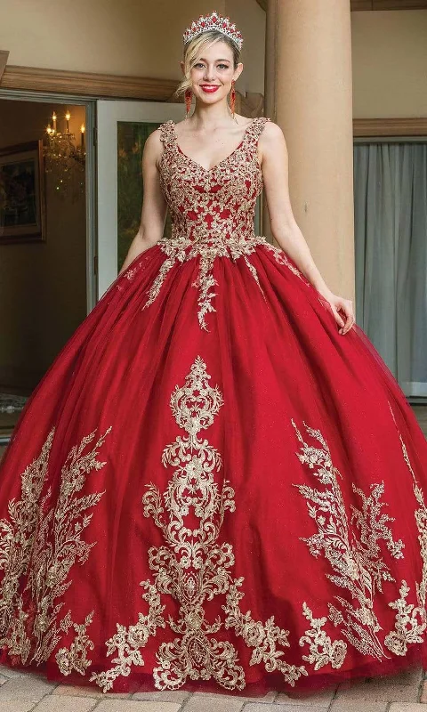 Stock Up and Save Dancing Queen - 1612 Jeweled Metallic Lace Gown