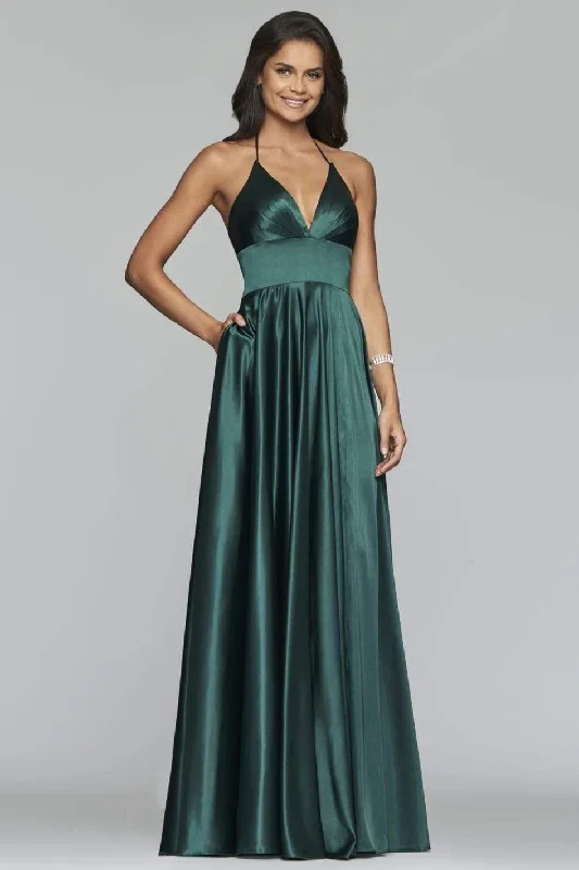 Epic Deals Faviana - Plunging V-Neck Empire Waist A-line Dress S10255