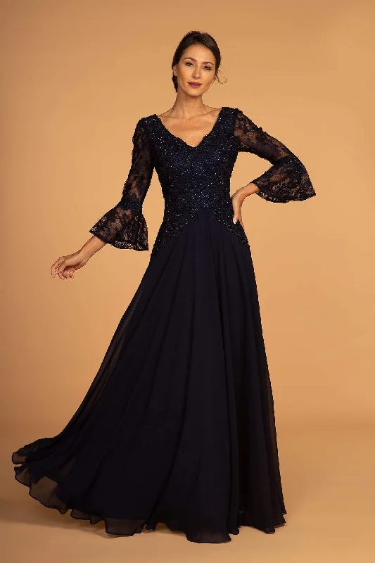 New Deals Elizabeth K - Embellished V-Neck Quarter Length Sleeves GL2521