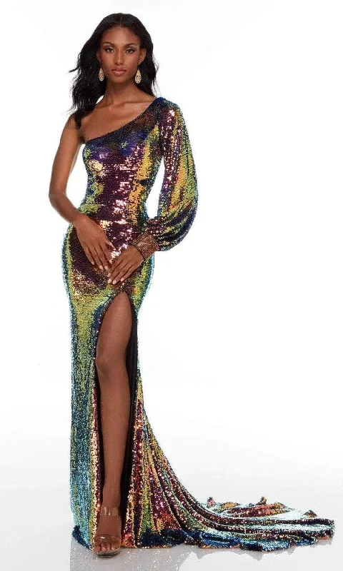 Special Discount Alyce Paris - Sequin Bishop Sleeve Long Gown 61207