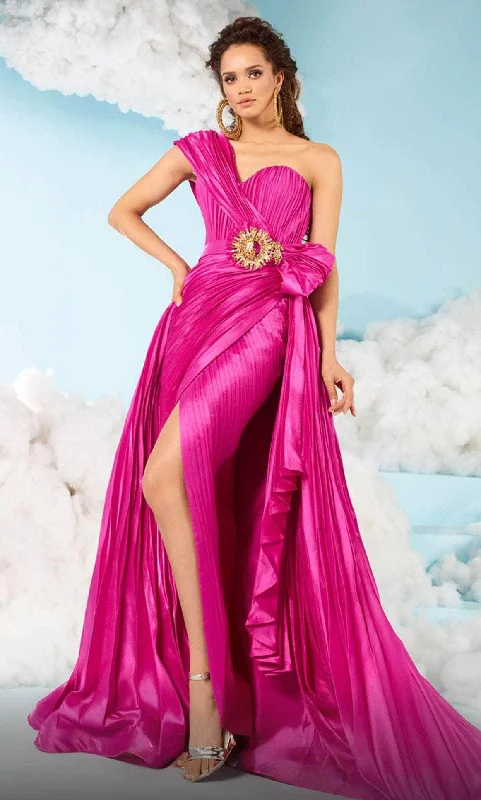 Holiday Sale MNM COUTURE 2622 - Pleated All Over A-line Gown
