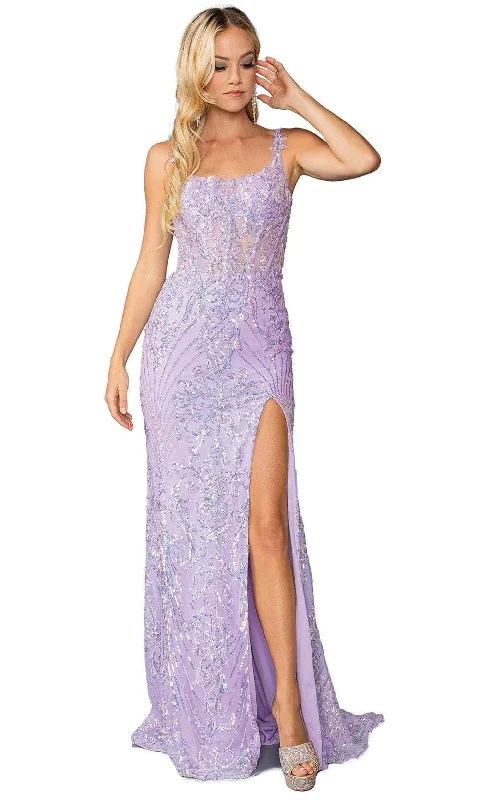 Seasonal Sale Dancing Queen 4461 - Scoop Neck Sequin Lace Prom Gown