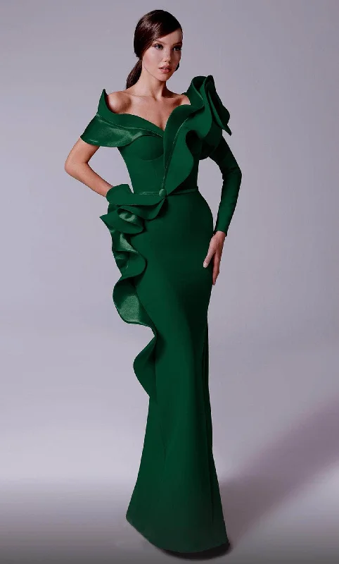 Special Discount MNM Couture 2714 - Ruffled Rosette Evening Gown