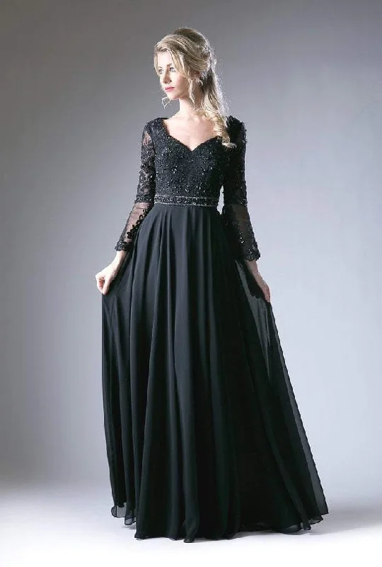 Fantastic Offers Cinderella Divine - Sweetheart Long Bell Sleeves Lace Evening Gown CR773 - 1 pc Dusty Rose in Sizes 12 Available