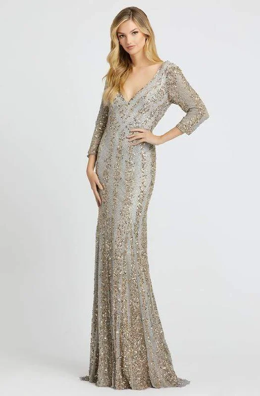 Markdowns Mac Duggal - 4247D Plunging V-neck Beaded Sheath Gown - 1 pc Platinum Nude in size 8 and 1 pc Nude Platinum in Size 14 Available Markdowns Mac Duggal - 4247D Plunging V-neck Beaded Sheath Gown - 1 pc Platinum Nude in size 8 and 1 pc Nude Platinum in Size 14 Available