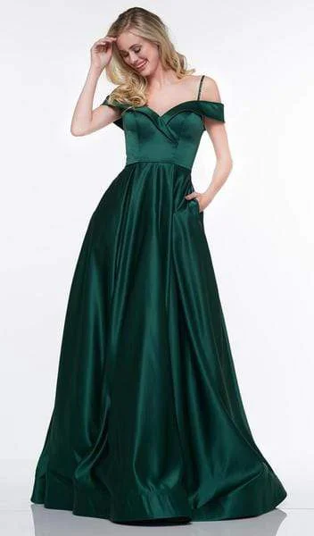 Get It Before It’s Gone Glow by Colors - Off Shoulder Satin A-Line Prom Gown G841