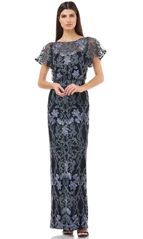 Price Fest JS Collections 866961 - Short Sleeve Bateau Neck Long Dress