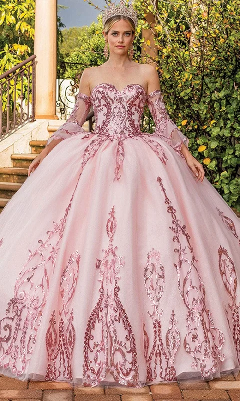 Bargain Bin Dancing Queen 1861 - Embroidered Off Shoulder Ballgown
