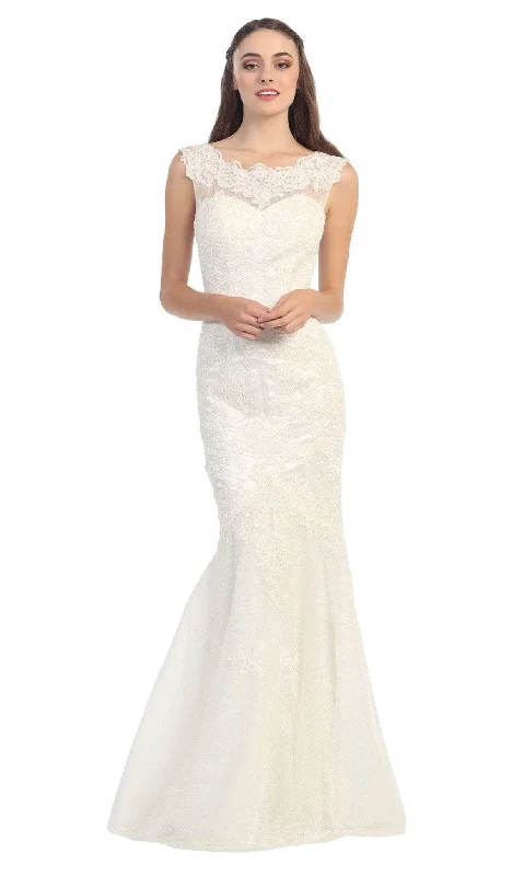 Discount Days Eureka Fashion - 3510 Lace Bateau Long Mermaid Dress