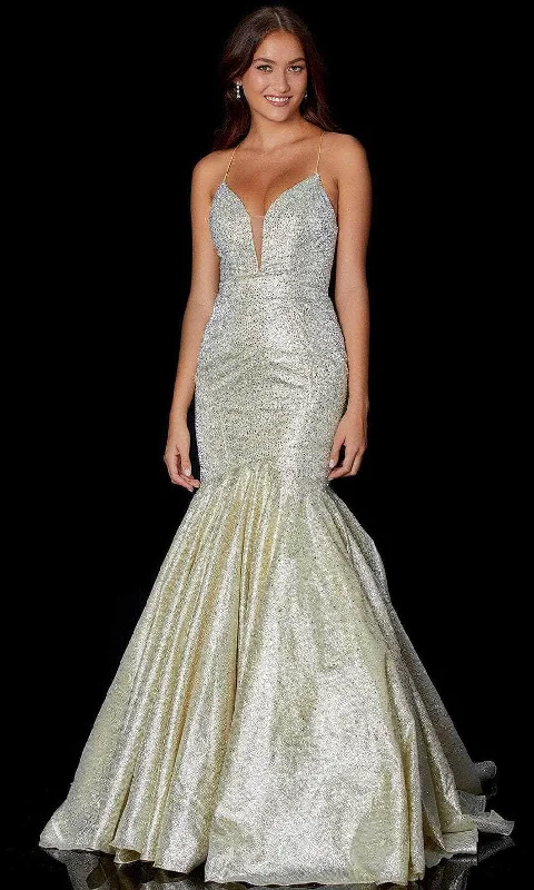 Quick Sale Amarra 87318 - Sleeveless Plunging V-neck Formal Dress