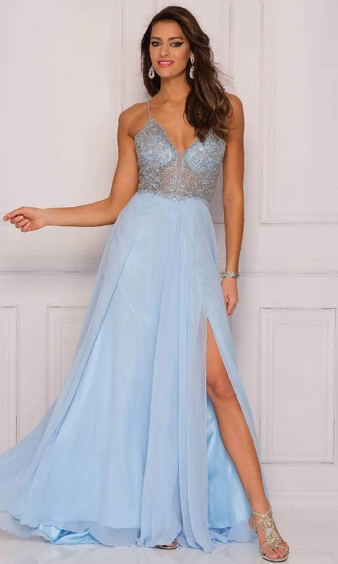 Deal Alert Dave & Johnny A9236 - Laced Fitted Bodice Sleeveless A-Line Gown