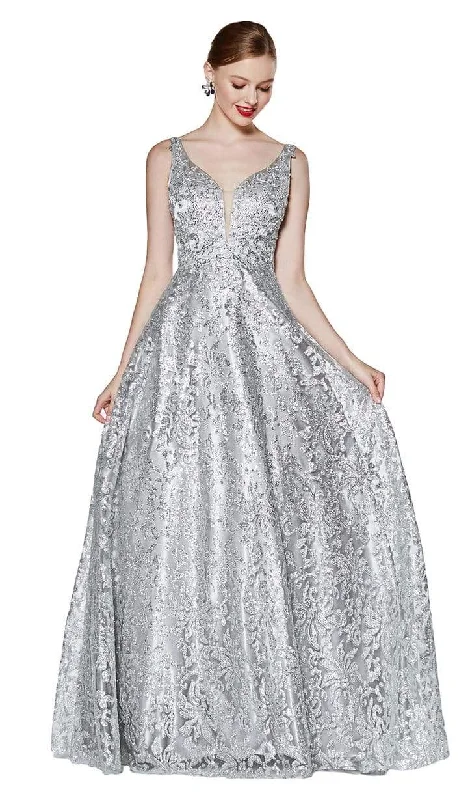 Flash Sale Cinderella Divine - Floral Glitter Plunging V-Neck Gown ML929 - 1 pc Silver In Size 5X Available Flash Sale Cinderella Divine - Floral Glitter Plunging V-Neck Gown ML929 - 1 pc Silver In Size 5X Available