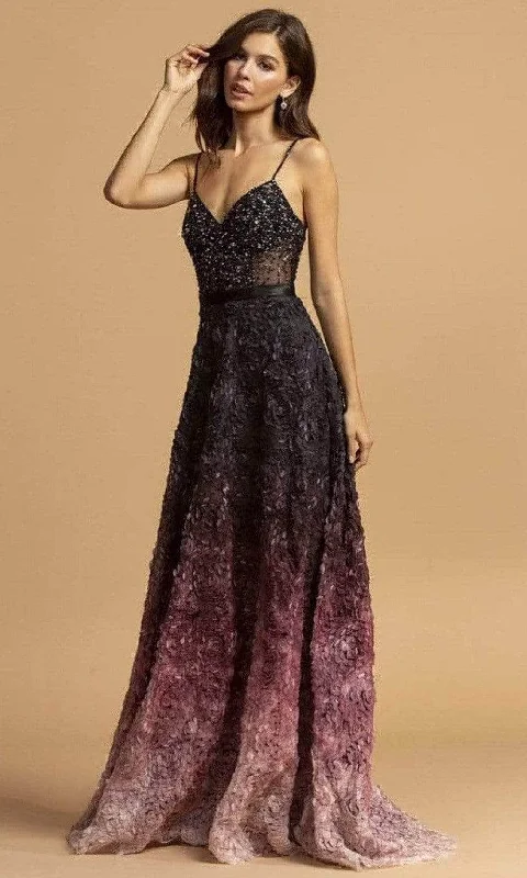 Final Clearance Aspeed Design - V-Neck Ombre A-Line Evening Dress L2224
