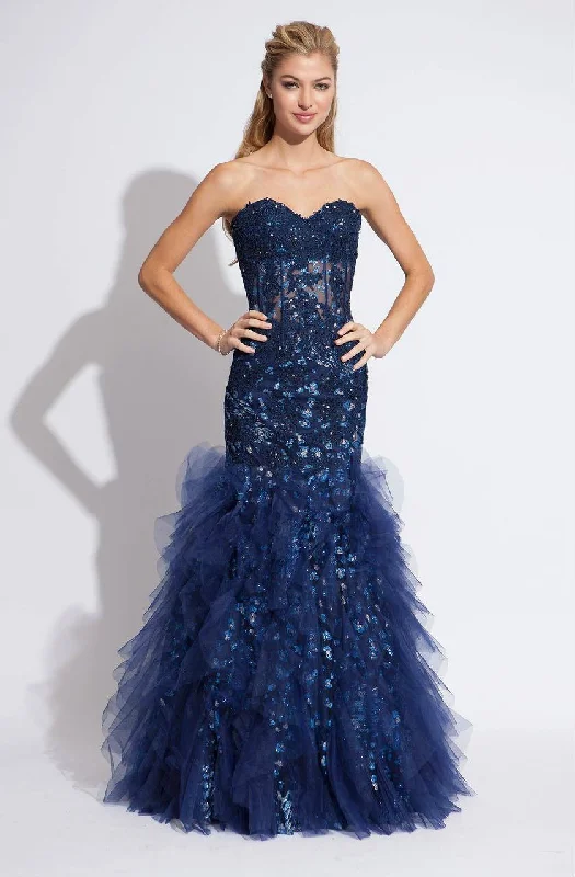 Deep Discounts Jovani Beaded Lace Sweetheart Dress 172008A - 1 pc Royal Blue in size 10 Available
