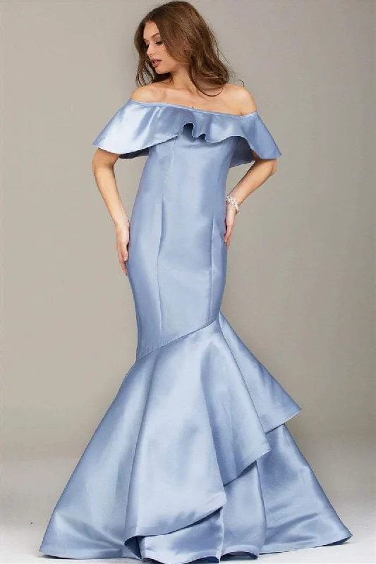 Price Drop Jovani - Sleek Off Shoulder Mermaid Gown 54504SC - 1 pc Periwinkle In Size 6 Available Price Drop Jovani - Sleek Off Shoulder Mermaid Gown 54504SC - 1 pc Periwinkle In Size 6 Available