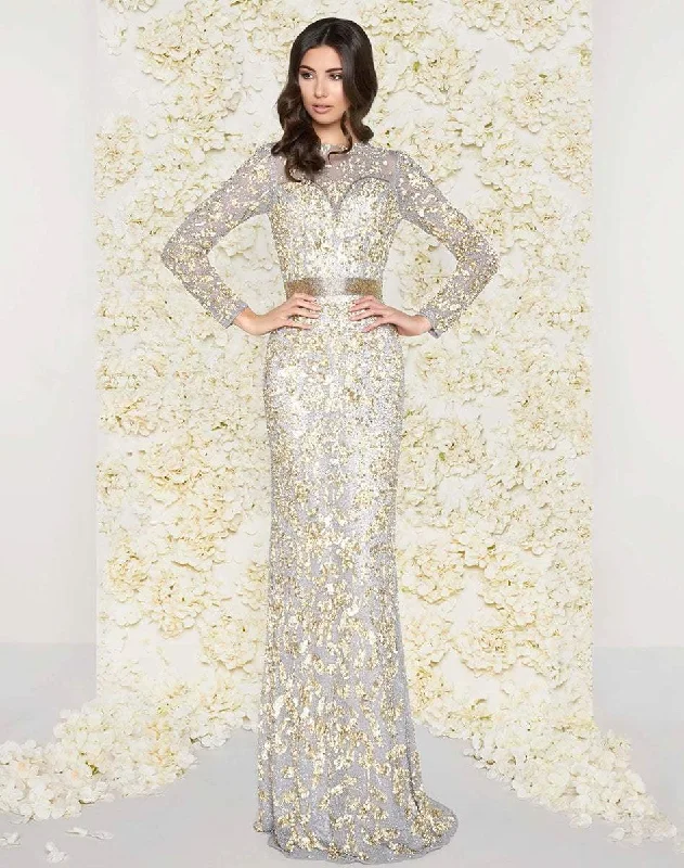Bonus Savings Mac Duggal - Sequined Mesh Lace Gown 4316D - 1 pc Platinum/Gold in Size 10 Available Bonus Savings Mac Duggal - Sequined Mesh Lace Gown 4316D - 1 pc Platinum/Gold in Size 10 Available