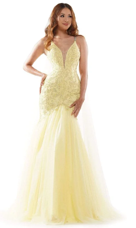 Online Exclusive Colors Dress - G962 Shoulder Cape Mermaid Gown