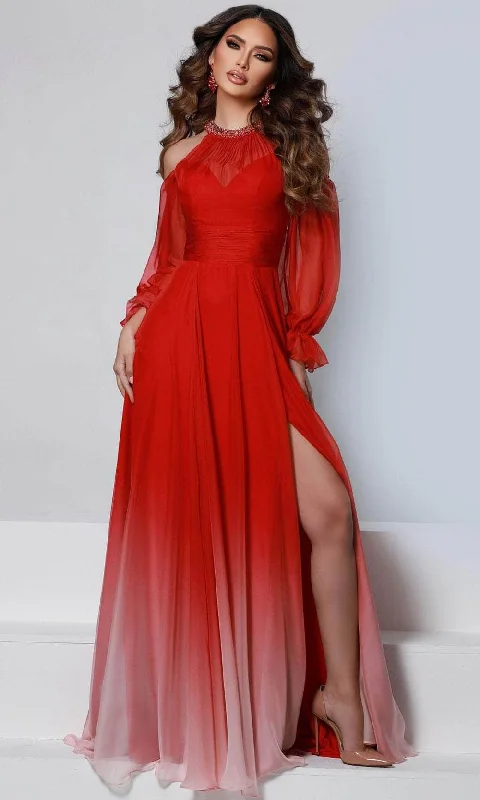 Act Fast Johnathan Kayne 2541 - Beaded Halter Neck Long Dress