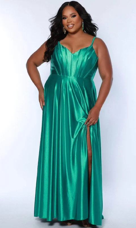 Price Cut Sydney's Closet SC7380 - Satin Sleeveless Prom Dress