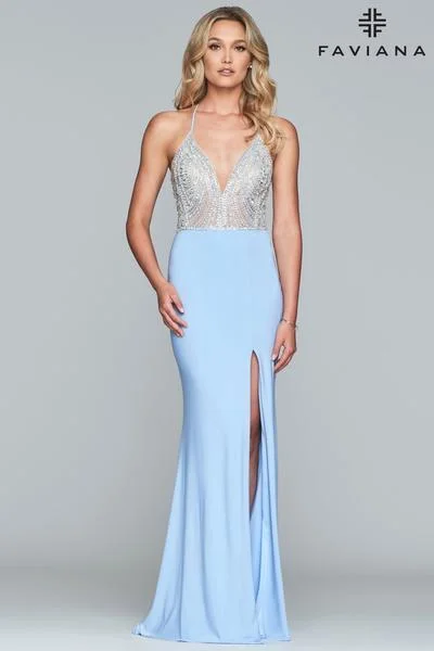 Best Bargains Faviana - Strappy Plunging V-Neckline Jersey Dress s10060