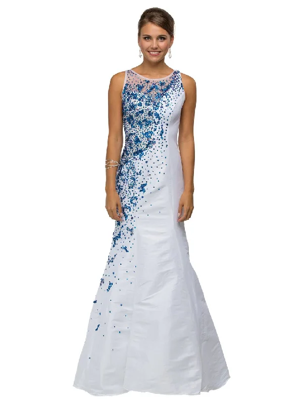 Super Sale Dancing Queen 9501 Long Mermaid Style Dress with Sequin Accents
