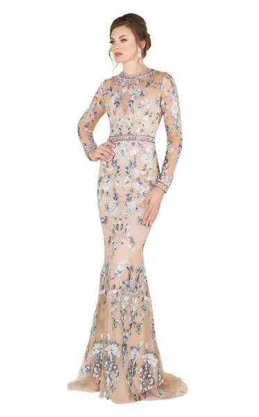 Final Markdown Mac Duggal - Floral Embroidered Long Sleeve Dress 79222D - 1 pc Nude/Multi In Size 8 Available Final Markdown Mac Duggal - Floral Embroidered Long Sleeve Dress 79222D - 1 pc Nude/Multi In Size 8 Available