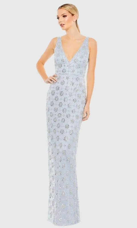 The Best Prices Mac Duggal A93744 - Geometric Beaded V-Neck Evening Dress