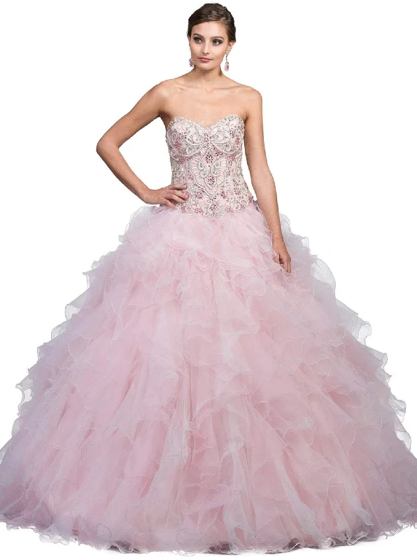 Deal of the Week Dancing Queen - 1210 Strapless Jeweled Sweetheart Ruffled Quinceanera Ballgown Deal of the Week Dancing Queen - 1210 Strapless Jeweled Sweetheart Ruffled Quinceanera Ballgown