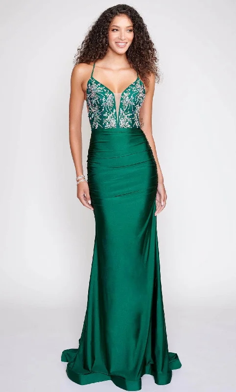 Huge Discounts Nina Canacci 8207 - Embellished Sleeveless Fitted Bodice Prom Dress