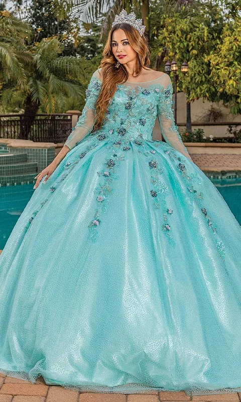 Final Markdown Dancing Queen 1847 - Illusion Bateau Beaded Ballgown