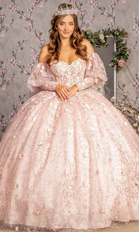 Bargain Prices GLS by Gloria GL3466 - Applique Embellished Long Puff Sleeve Ballgown Bargain Prices GLS by Gloria GL3466 - Applique Embellished Long Puff Sleeve Ballgown