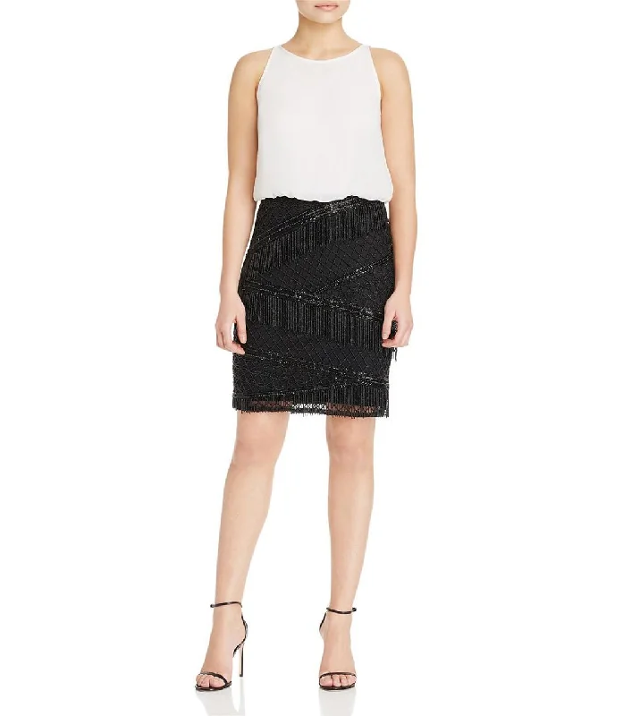 Instant Savings Aidan Mattox - Boat Neck Chiffon Mesh Cocktail Dress 54471840