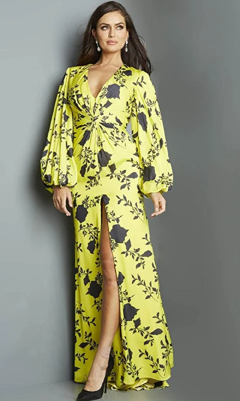 Huge Savings Jovani 09453SC - Contrast Floral Evening Dress