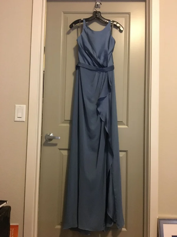 Savings Galore Vera Wang White Charmeuse and Chiffon Bridesmaid Dress with Ruffle