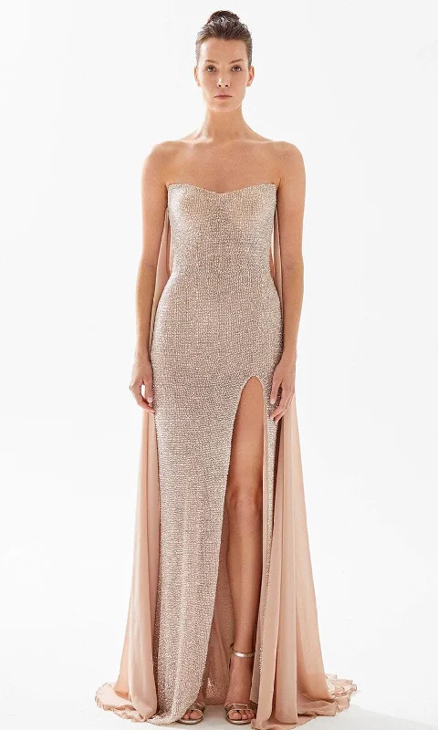 Online Specials Tarik Ediz 98327 - Crystal Strapless Evening Dress