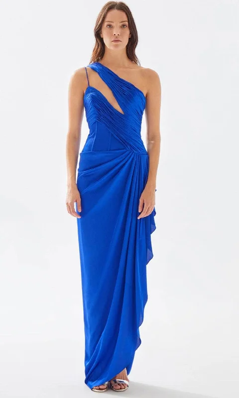 Crazy Deals Tarik Ediz 52065 - Ruched Asymmetric Neck Prom Gown
