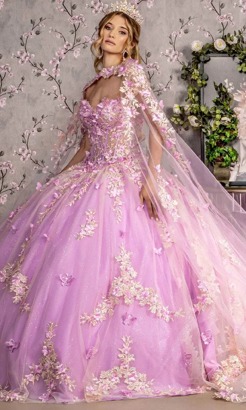 Savings Bonanza GLS by Gloria GL3467 - Floral Applique Strapless Ballgown