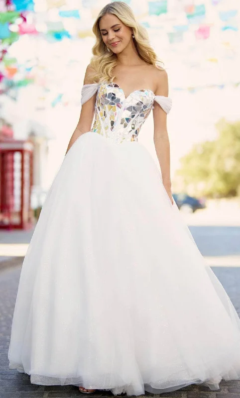 Discount Mania Sherri Hill 55714 - Disc Mosaic Organza Ball Gown