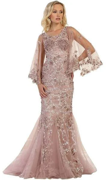 Anniversary Sale May Queen - Floral Applique Jewel Neck Trumpet Formal Gown RQ-7549 - 1 pc Mauve In Size 12 Available Anniversary Sale May Queen - Floral Applique Jewel Neck Trumpet Formal Gown RQ-7549 - 1 pc Mauve In Size 12 Available