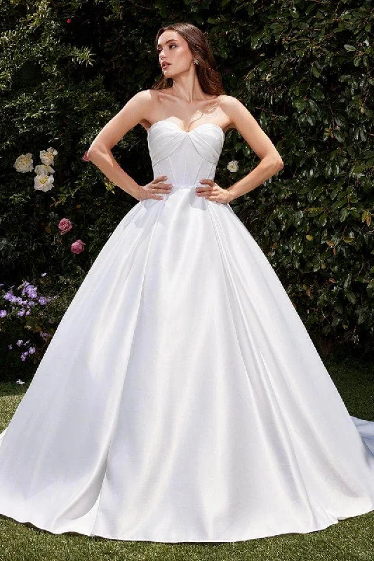 Customer Appreciation Sale Cinderella Divine Bridal CDS512W - Boning Pleated Ballgown Customer Appreciation Sale Cinderella Divine Bridal CDS512W - Boning Pleated Ballgown