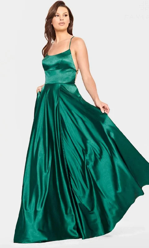 Closeout Sale Faviana S10828 - Scoop Neck A-Line Evening Gown