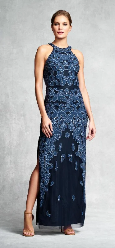 Lowest Price Aidan Mattox - Halter Neckline Embellished Long Dress 54474110