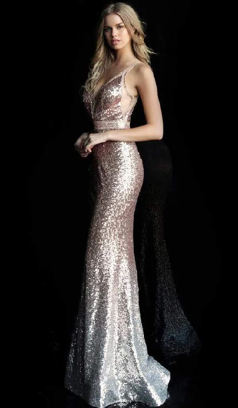 Closeout Jovani - Gradient Sequined Illusion Mermaid Gown 63439 - 1 pc Rose/Gold In Size 4 Available Closeout Jovani - Gradient Sequined Illusion Mermaid Gown 63439 - 1 pc Rose/Gold In Size 4 Available