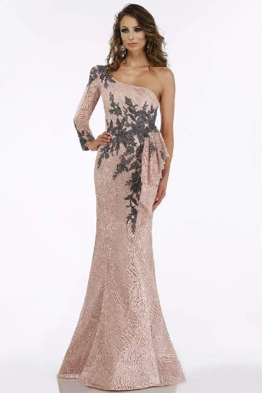 Price Reduction Feriani Couture - Long Sleeve Beaded Applique Asymmetrical Gown 18908 Price Reduction Feriani Couture - Long Sleeve Beaded Applique Asymmetrical Gown 18908