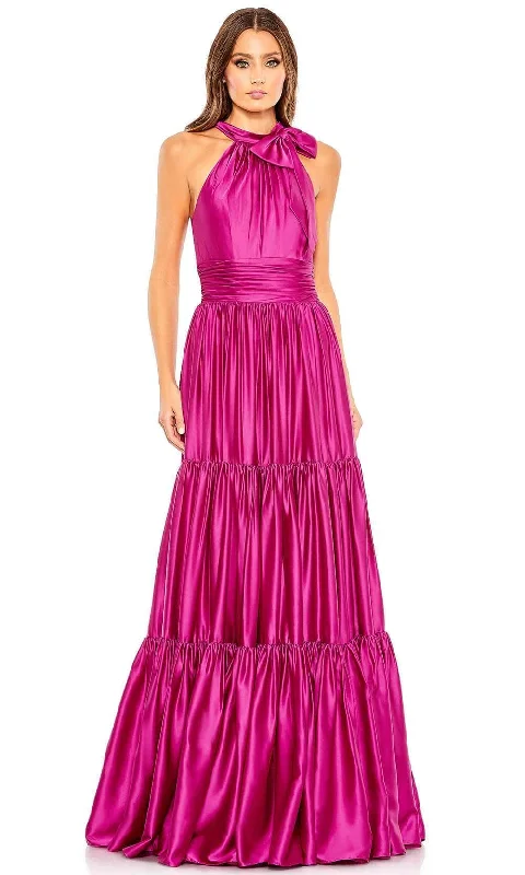 Super Bargain Mac Duggal 50658 - Halter Tiered Satin Gown