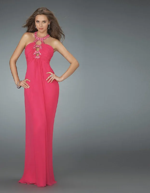 Savings Alert La Femme - 14168 Long Halter Strap Prom Dress