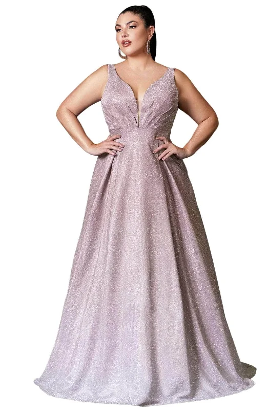 Crazy Savings Cinderella Divine 9174C - Glitter Ombre A-Line Prom Gown